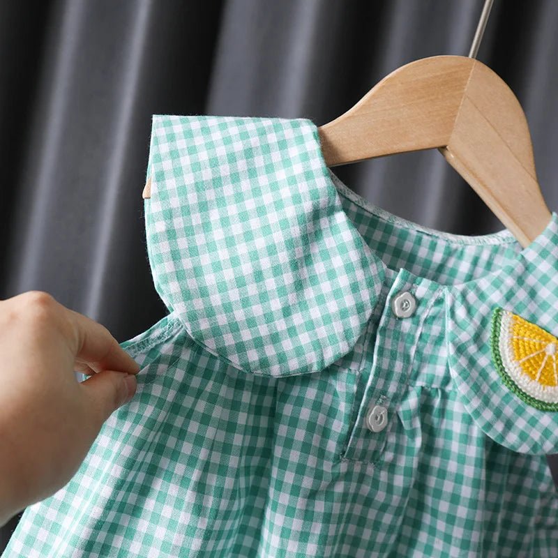 Conjunto Alice Xadrez com Bordado