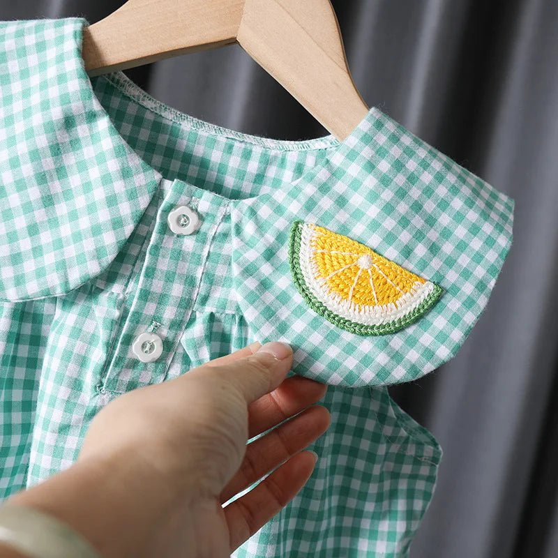 Conjunto Alice Xadrez com Bordado