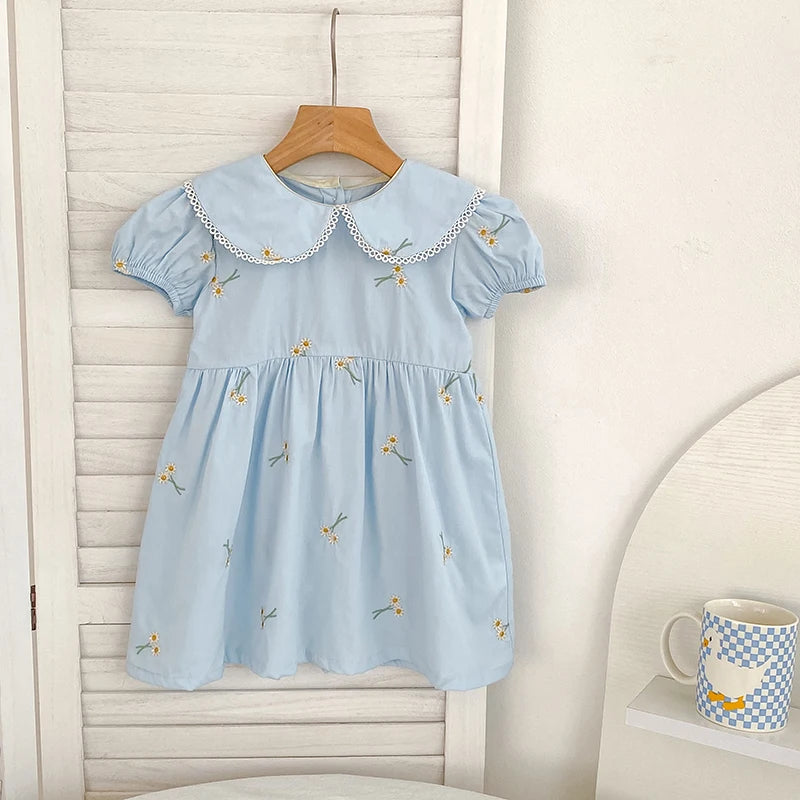 Vestido Princesa Infantil com Flores Bordadas