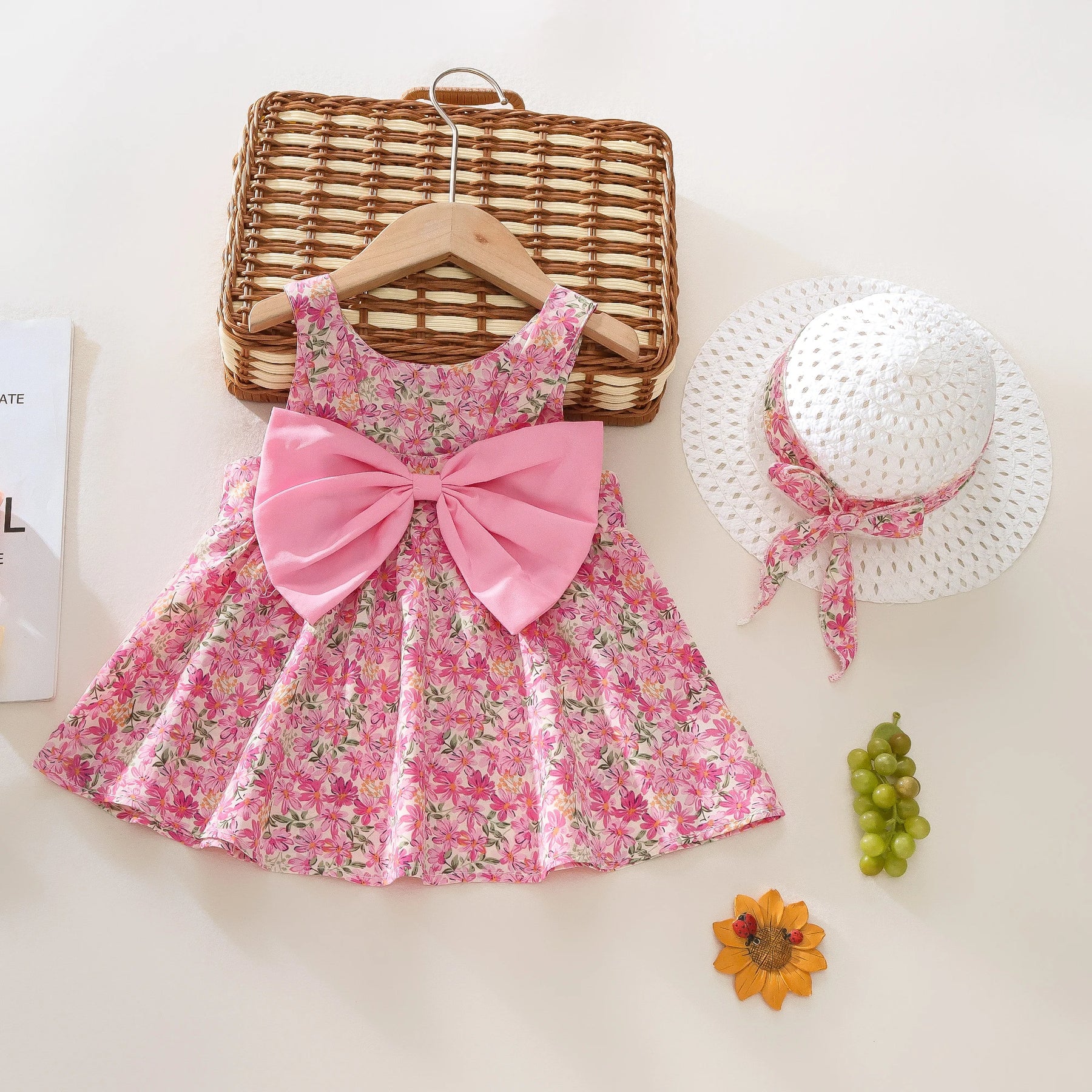 Conjunto Vestido + Chapéu Bebê – Flor de Verão