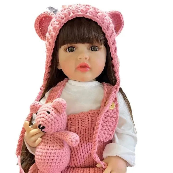 Boneca Reborn Realista 50cm Silicone Integral – Recém-Nascida Princesa, Toque Suave e Ideal para Presente