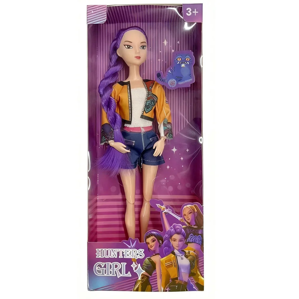Boneca Kpop Demon Hunters 12cm – Action Figure Rumi, Mira, Zoey | Estilo Fashion, Articulada e Ideal para Coleção