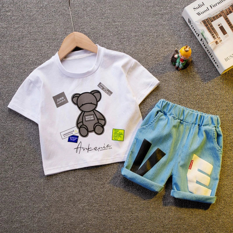 Conjunto Infantil Verão Camiseta Manga Curta + Shorts