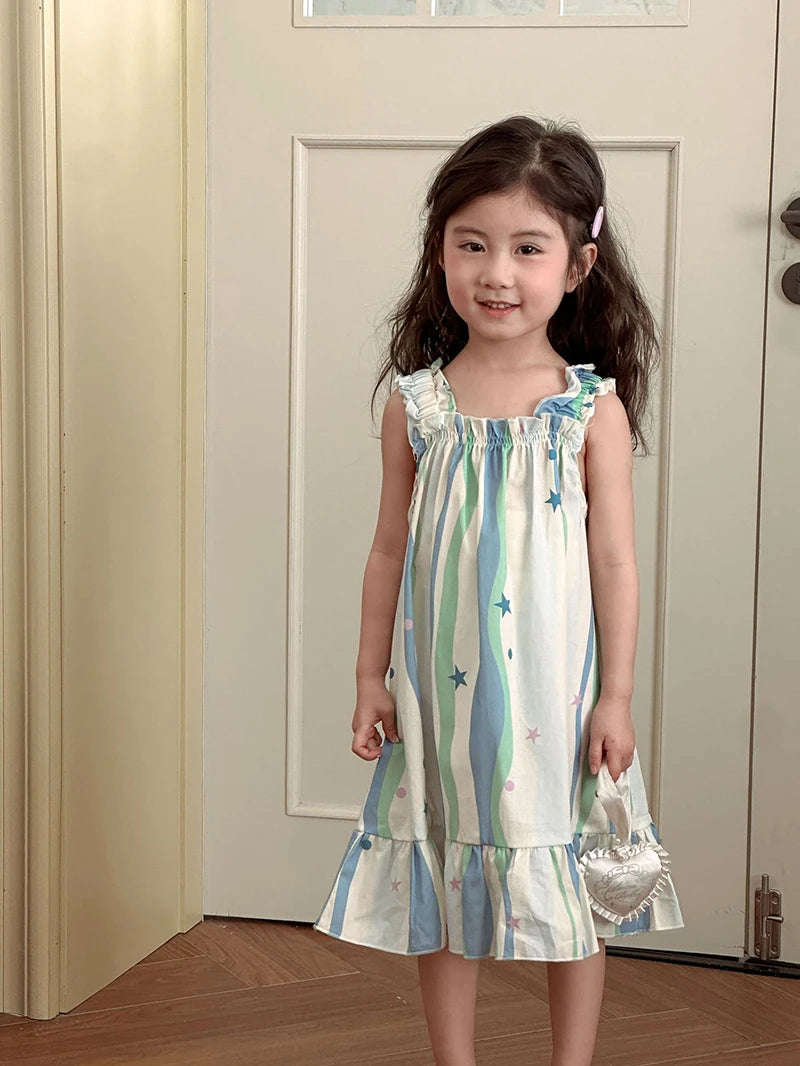 Pijamas Infantis de Verão – Conjunto Camisa e Shorts ou Vestido Alça