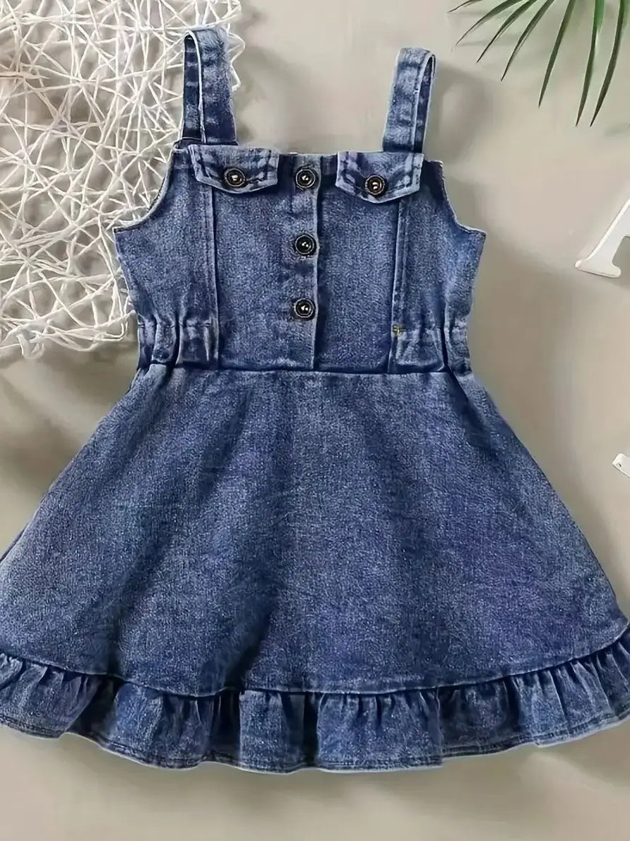 Macacão Vestido Jeans – Charme Baby