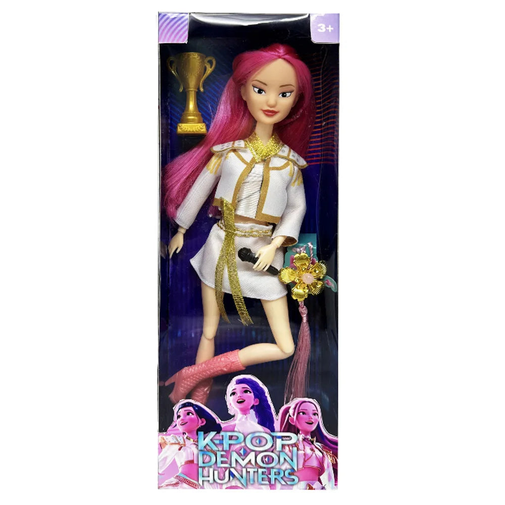 Boneca Kpop Demon Hunters 12cm – Action Figure Rumi, Mira, Zoey | Estilo Fashion, Articulada e Ideal para Coleção