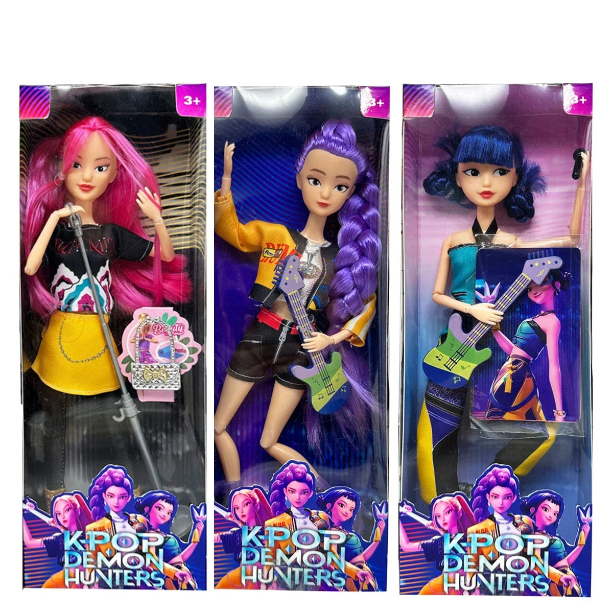 Boneca Kpop Demon Hunters 12cm – Action Figure Rumi, Mira, Zoey | Estilo Fashion, Articulada e Ideal para Coleção