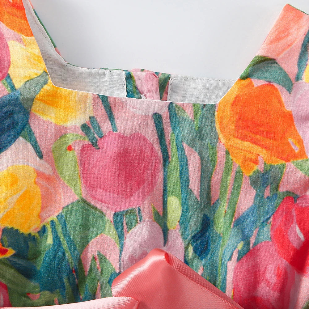 Conjunto Infantil “Tulipa Encantada” – Body com Mangas Bufantes + Faixa de Cabelo