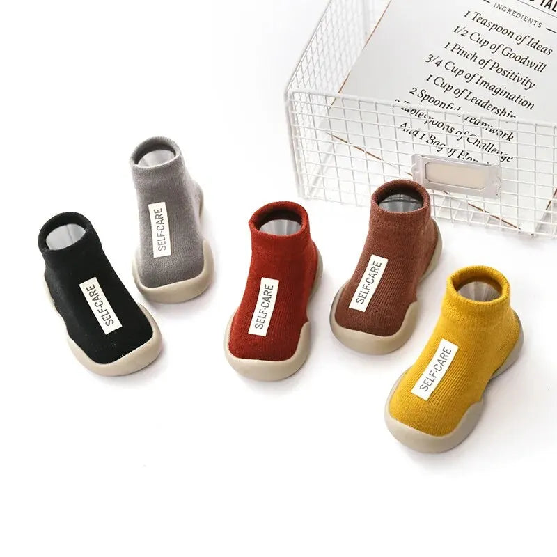 Meias-Calçados para Bebês – Botinhas Tricotadas com Solado de Borracha Macia para Meninos e Meninas