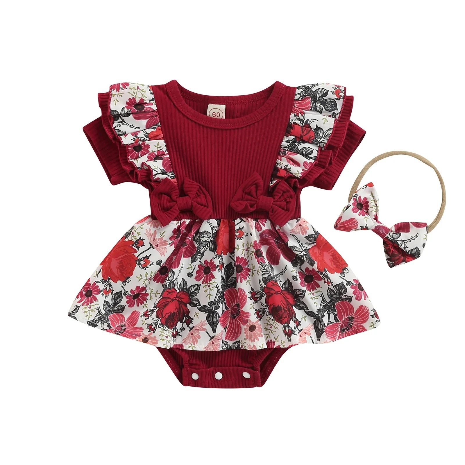 Conjunto Bebê Vestido Body + Faixa – Florença