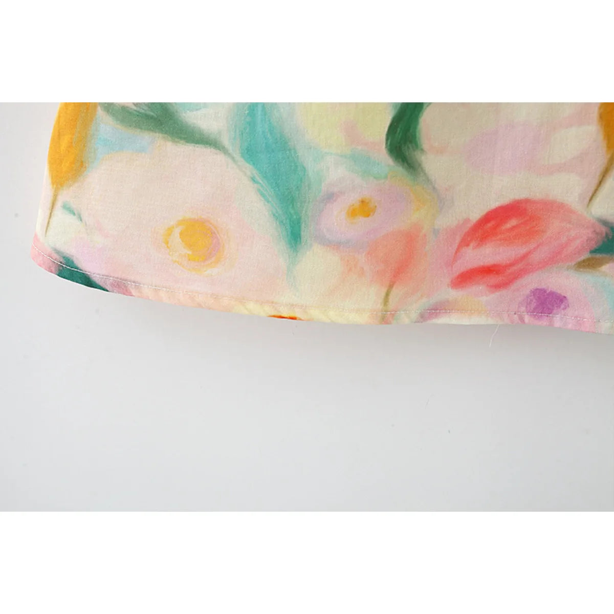 Conjunto Verão 2 Peças para Bebê Menina – Vestido de Algodão com Gola Boneca e Bolsa Transversal de Flor Grande