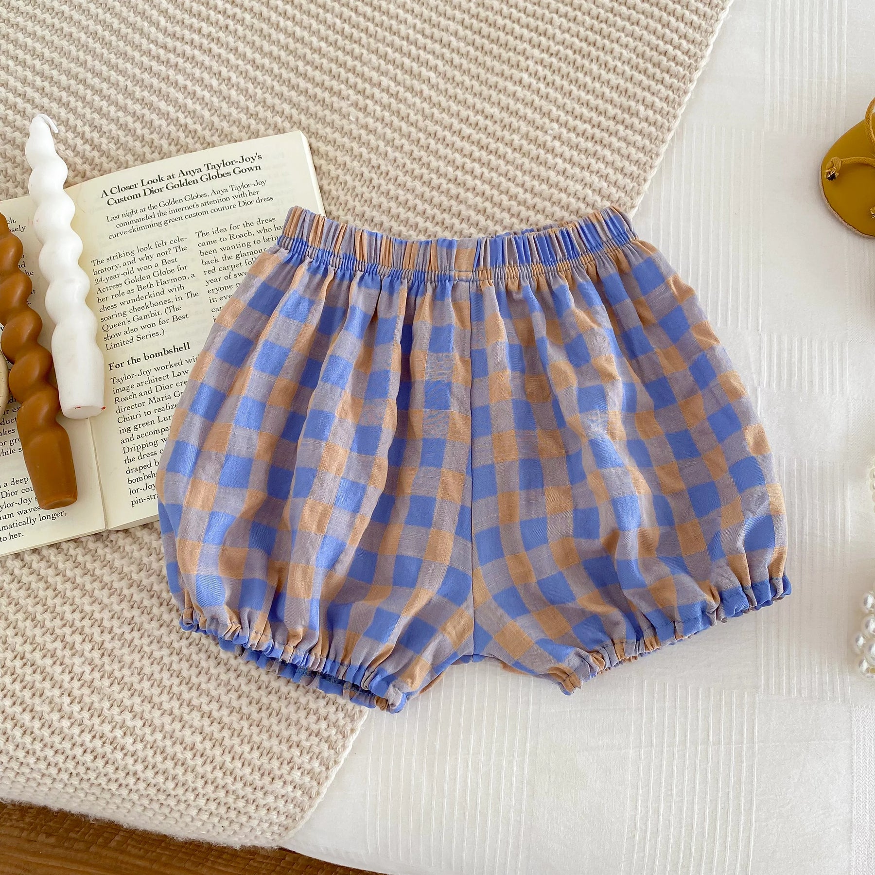 Conjunto Bebê Roxo Xadrez