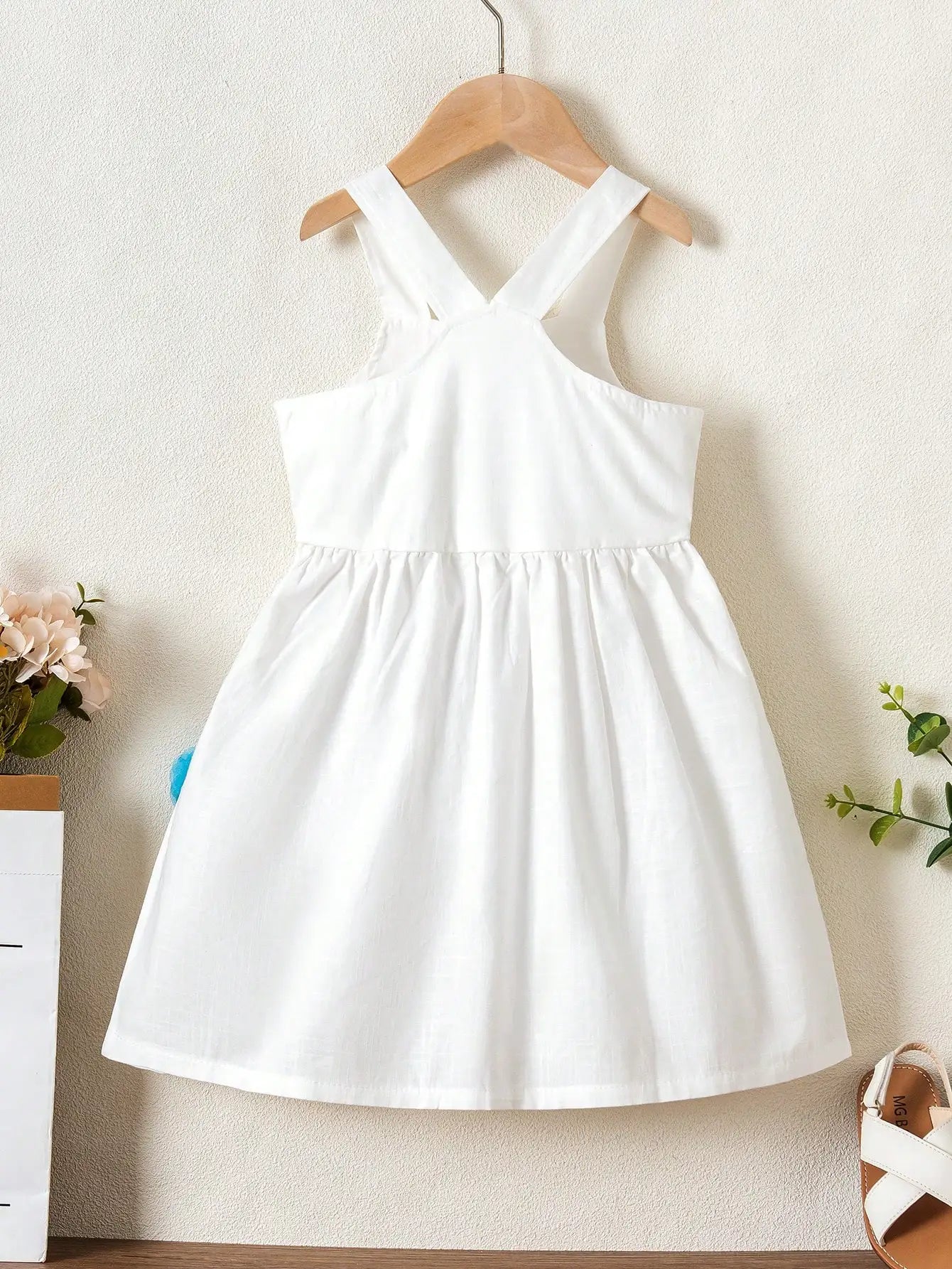 Vestido Infantil “Delícia Gelada” – Estampa de Sorvete com Flores 3D