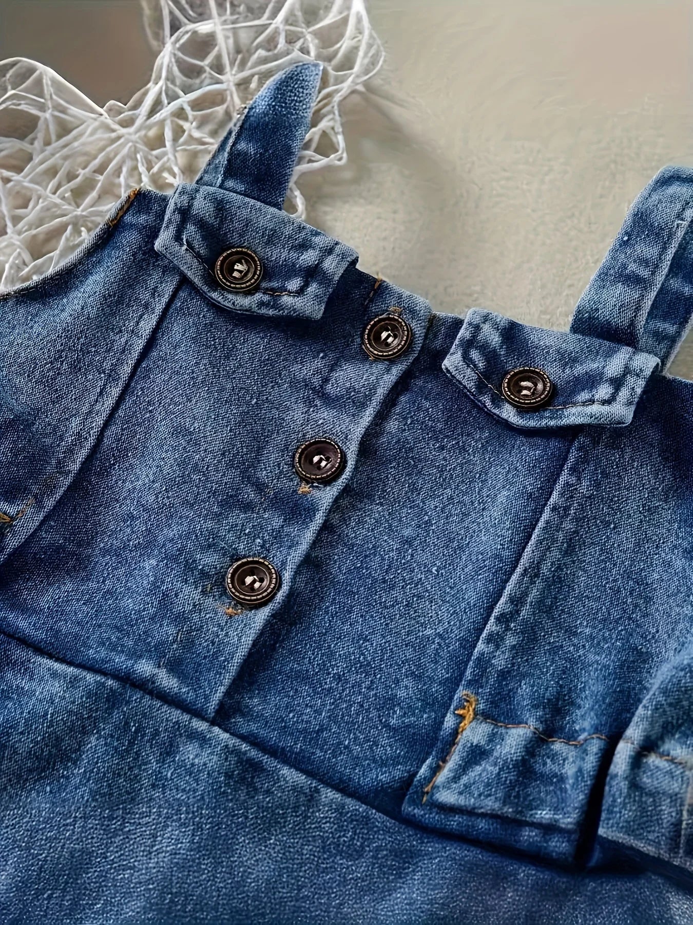 Macacão Vestido Jeans – Charme Baby