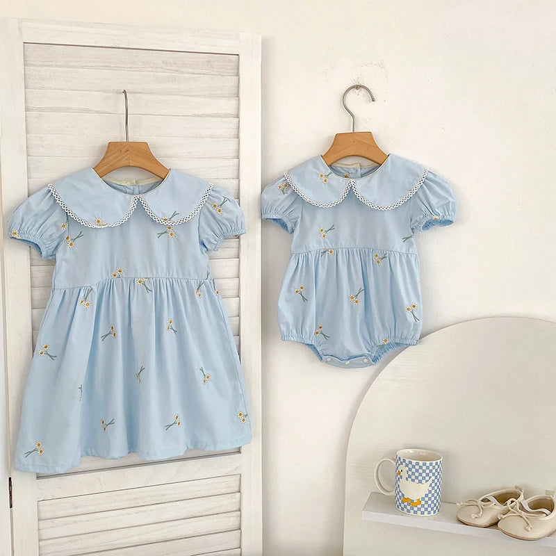 Vestido Princesa Infantil com Flores Bordadas