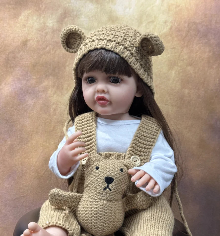 Boneca Reborn Realista 50cm Silicone Integral – Recém-Nascida Princesa, Toque Suave e Ideal para Presente