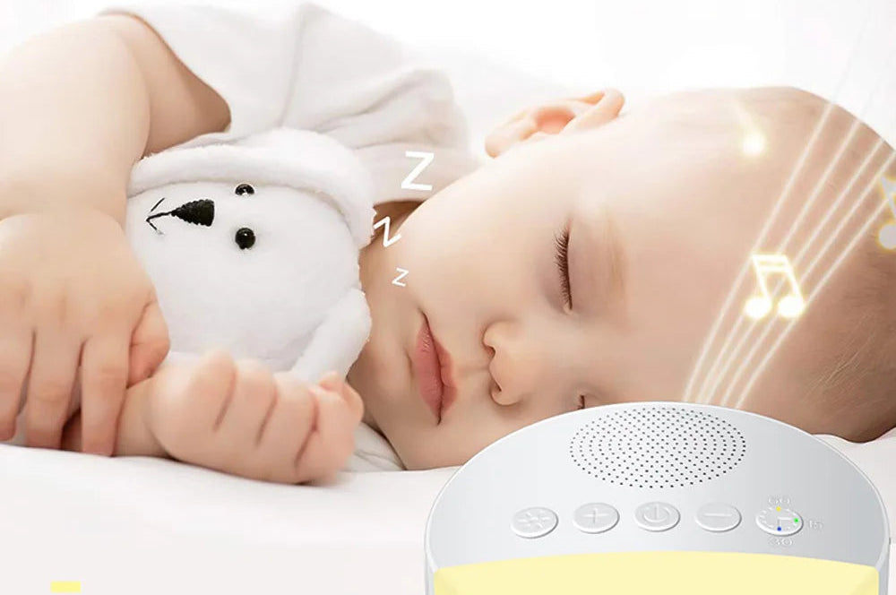 Máquina de Ruído Branco para Bebê com Luz Noturna e Timer – Recarregável via USB