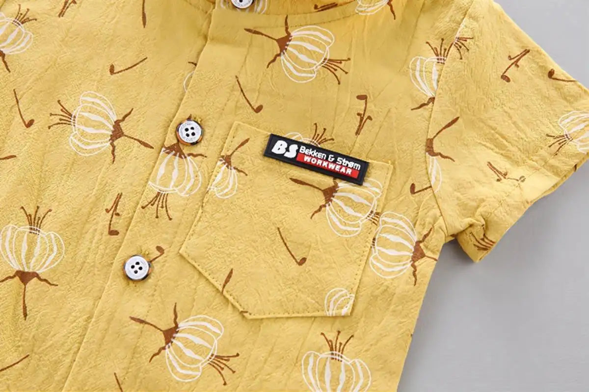 Conjunto Infantil Verão Camiseta de Algodão + Shorts 2 Peças - Rodrigo