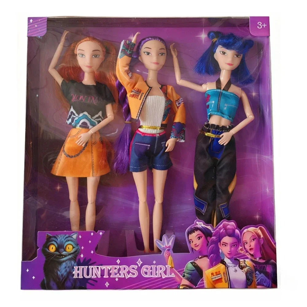 Boneca Kpop Demon Hunters 12cm – Action Figure Rumi, Mira, Zoey | Estilo Fashion, Articulada e Ideal para Coleção