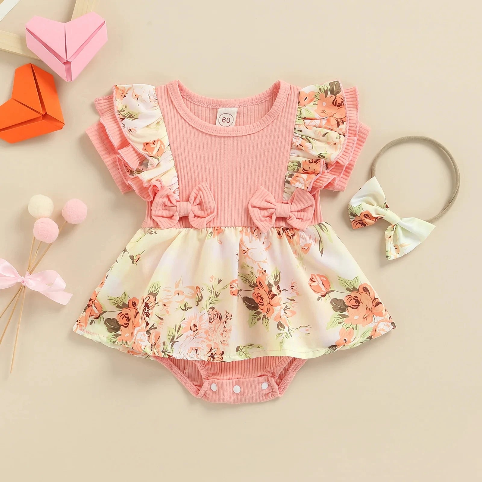 Conjunto Bebê Vestido Body + Faixa – Florença