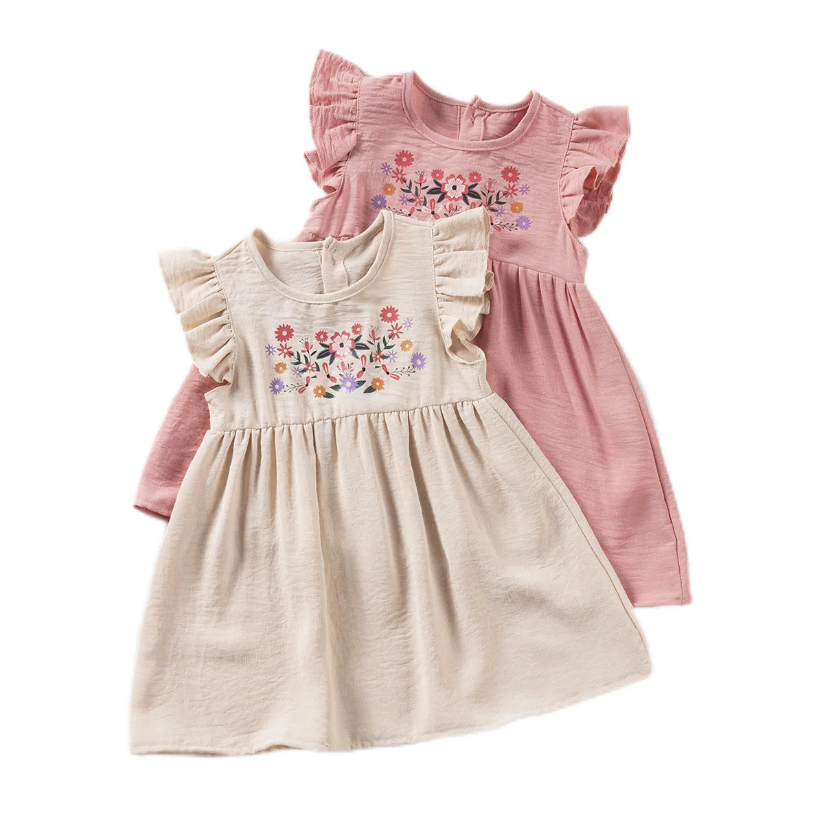 Vestido Infantil Bebê Algodão e Linho