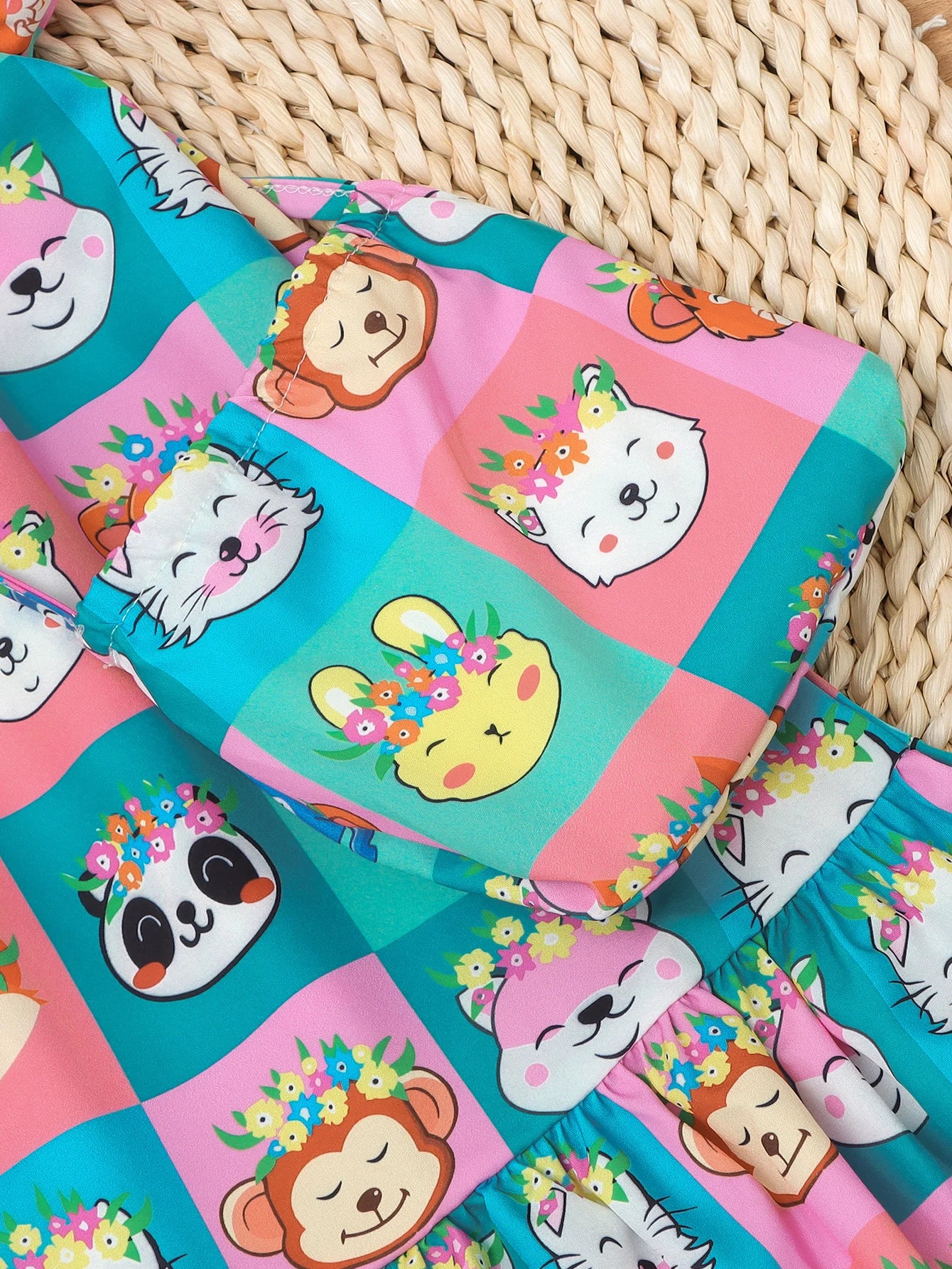 Vestido Infantil “Amiguinha Fashion” – Com Bolsa de Ombro Estampa Animal