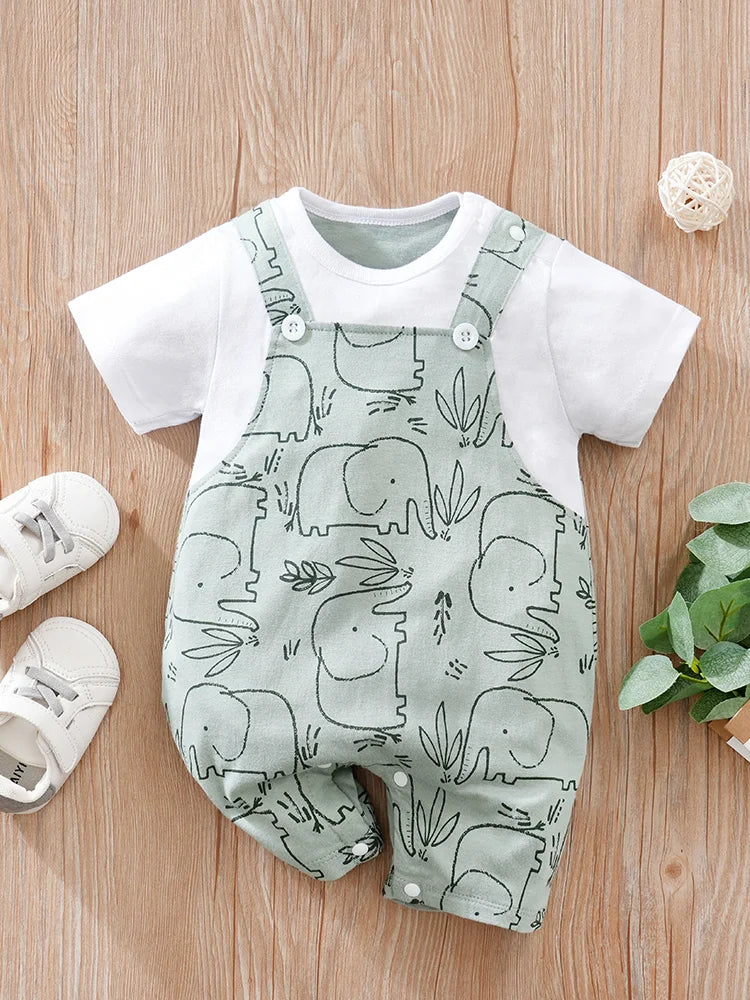 Body Bebê Verão Estampa Elefante