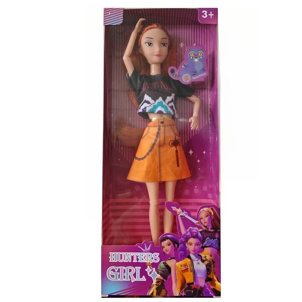 Boneca Kpop Demon Hunters 12cm – Action Figure Rumi, Mira, Zoey | Estilo Fashion, Articulada e Ideal para Coleção