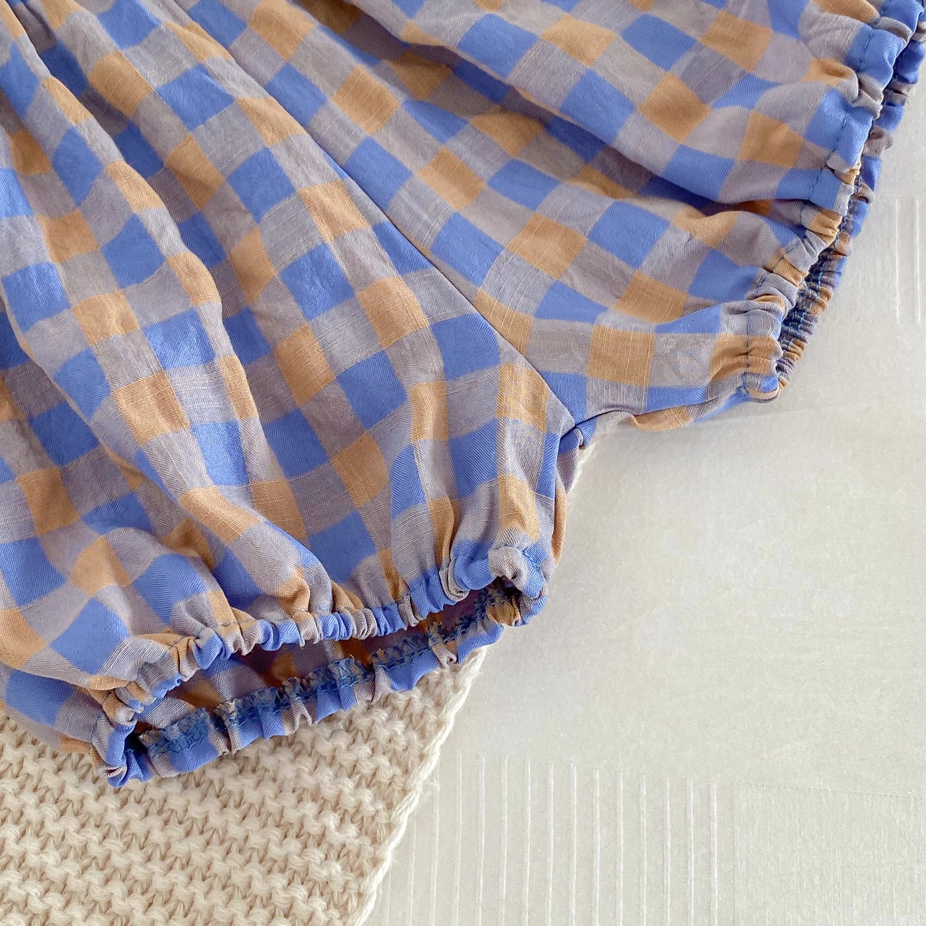 Conjunto Bebê Roxo Xadrez