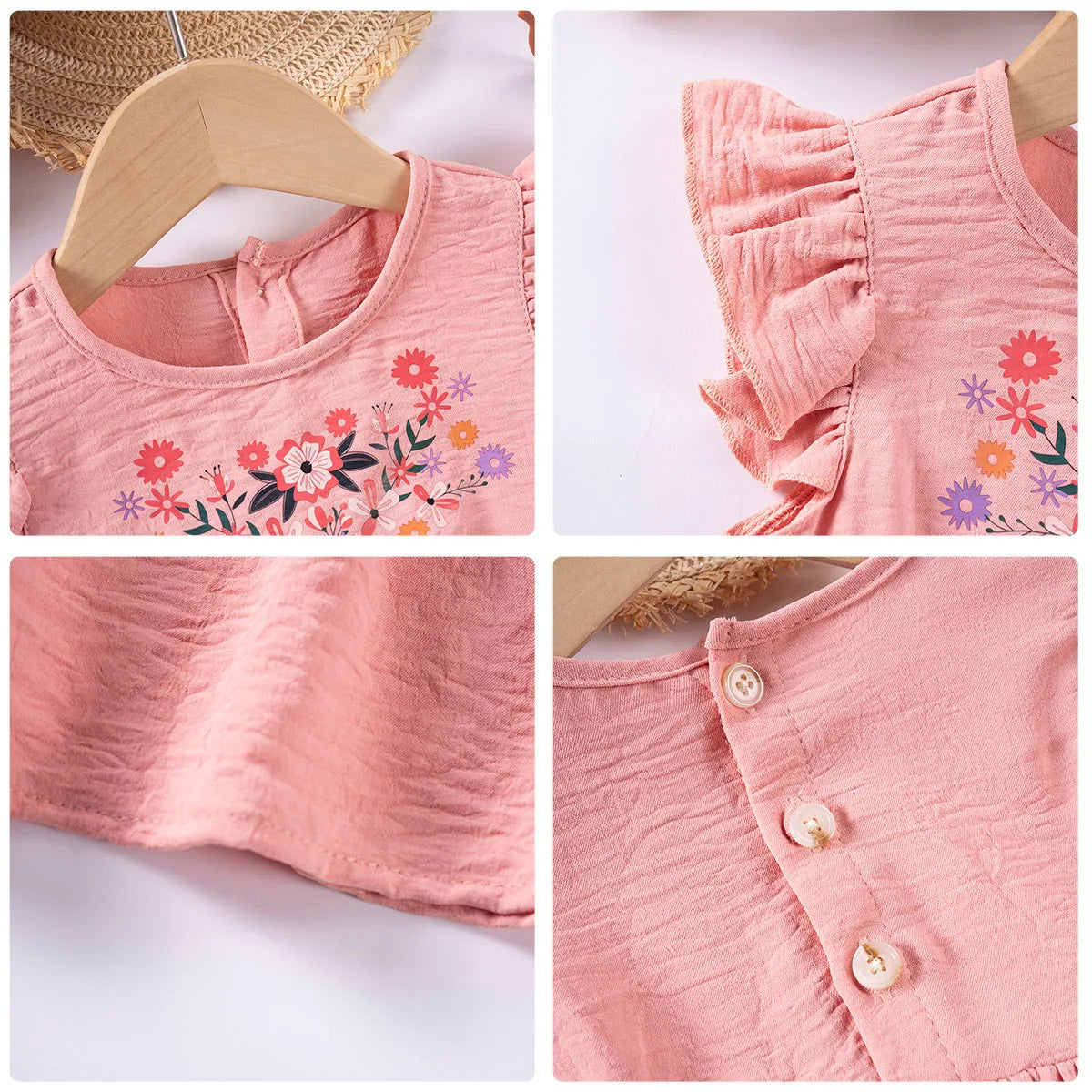 Vestido Infantil Bebê Algodão e Linho