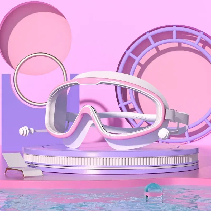 Óculos de Natação Infantil com Lente Grande e Visão Panorâmica 180°