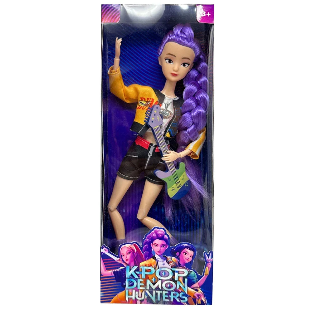 Boneca Kpop Demon Hunters 12cm – Action Figure Rumi, Mira, Zoey | Estilo Fashion, Articulada e Ideal para Coleção