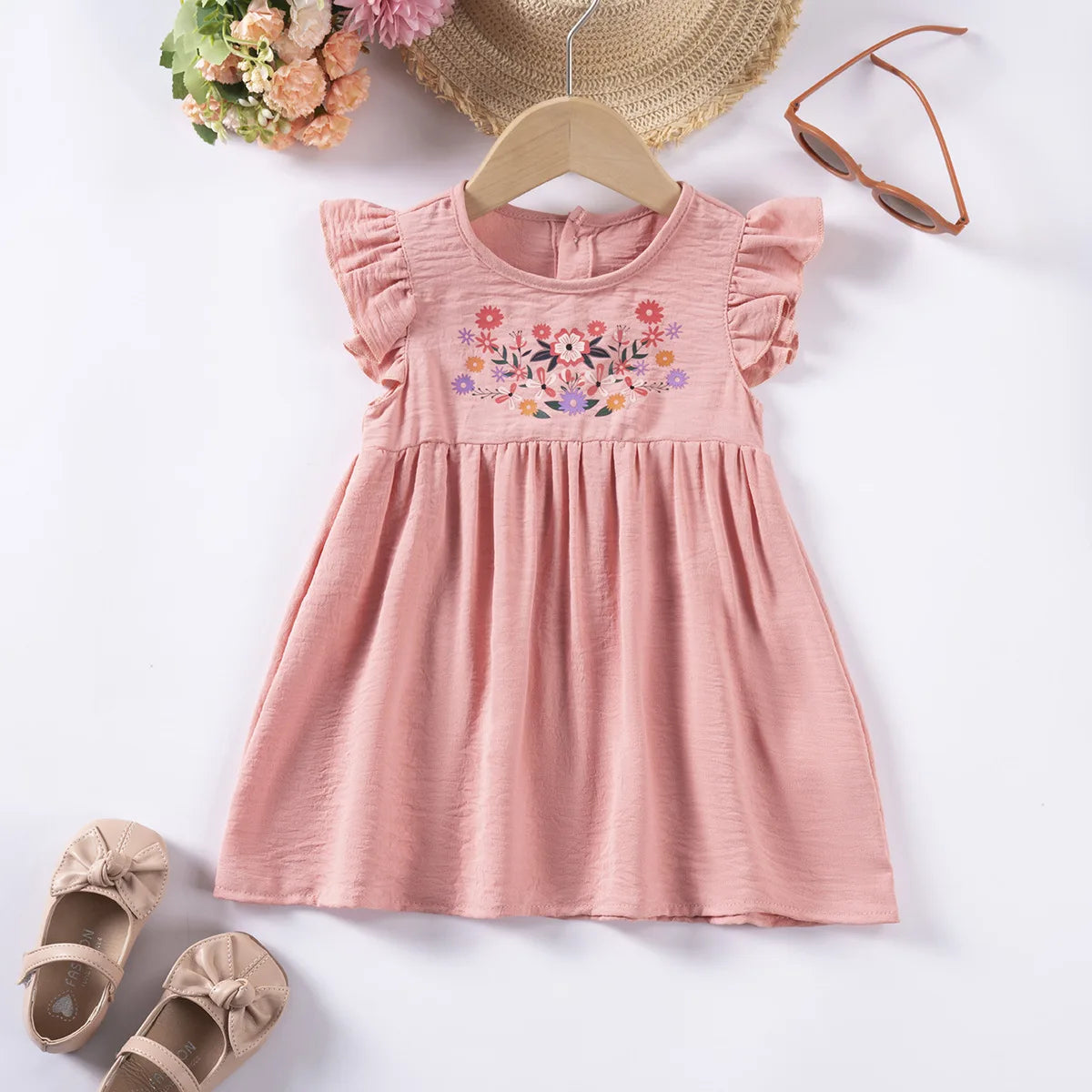 Vestido Infantil Bebê Algodão e Linho