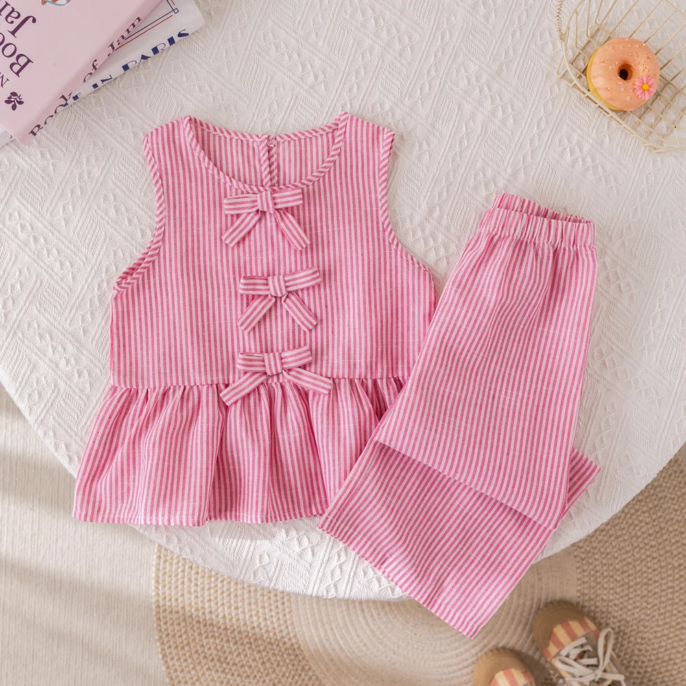 Conjunto Infantil Feminino Listrado