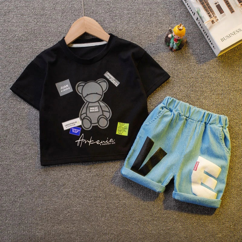 Conjunto Infantil Verão Camiseta Manga Curta + Shorts