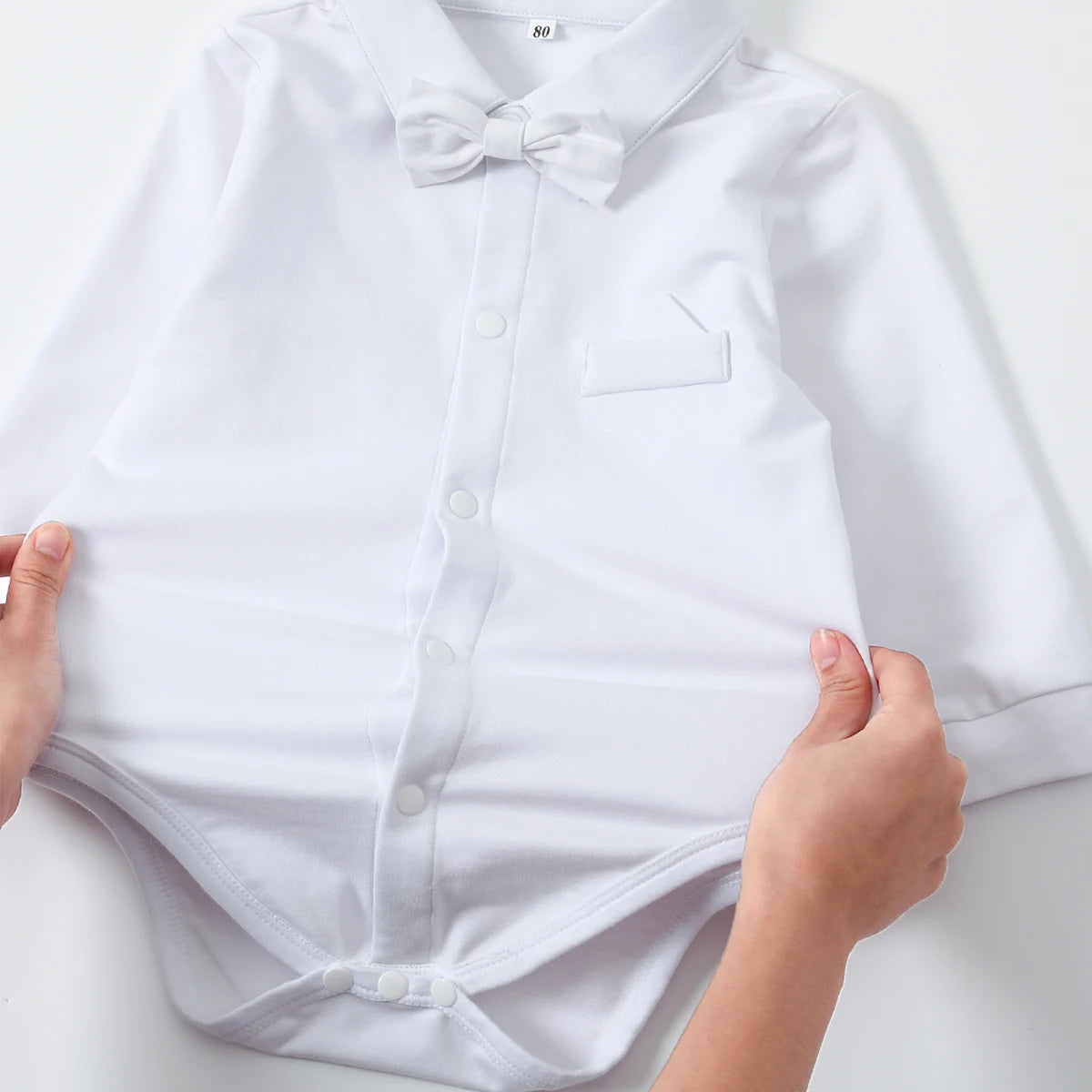 Conjunto Batizado Menino – Look Social com Suspensório e Gravata Borboleta