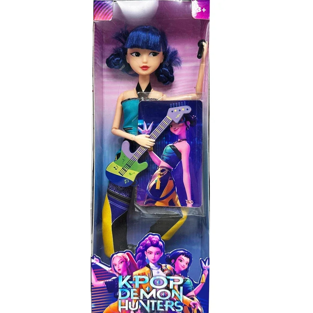 Boneca Kpop Demon Hunters 12cm – Action Figure Rumi, Mira, Zoey | Estilo Fashion, Articulada e Ideal para Coleção