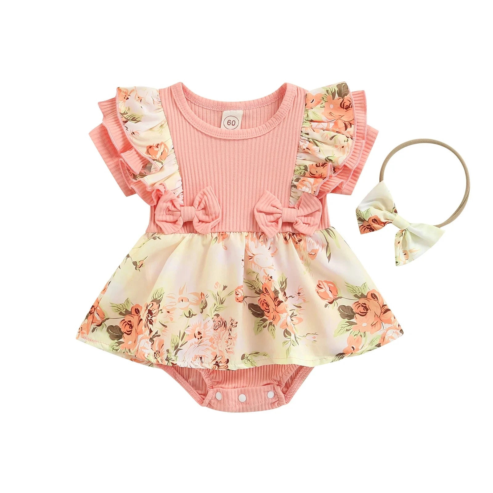 Conjunto Bebê Vestido Body + Faixa – Florença