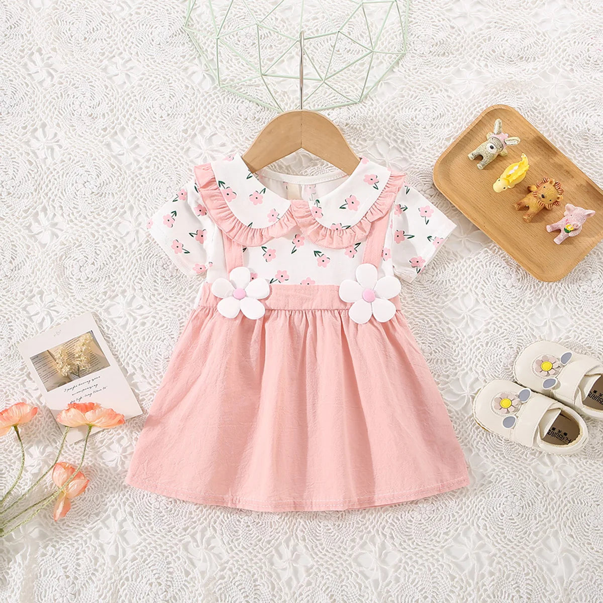 Vestido Floral Infantil com Gola Boneca – Lily
