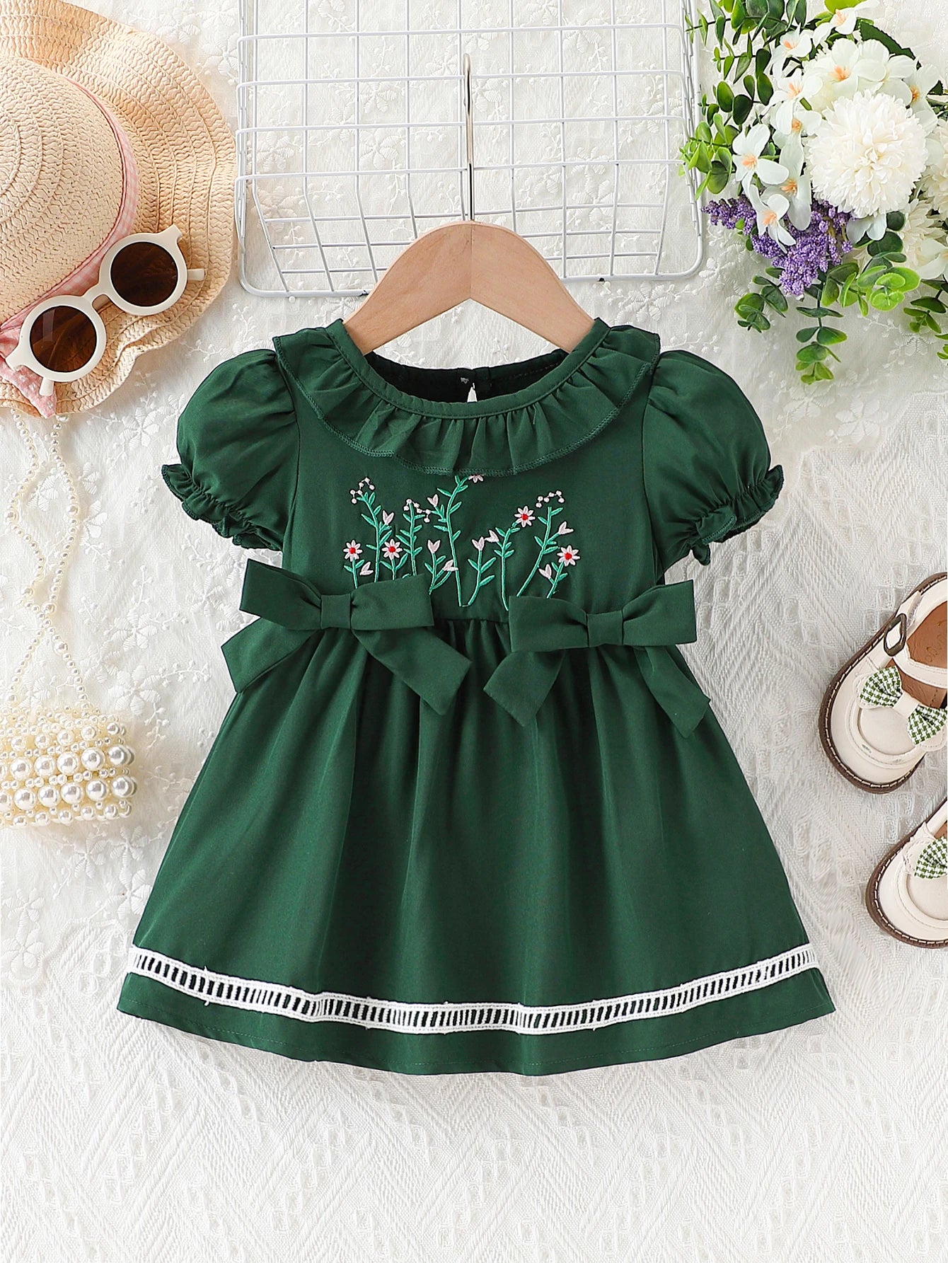 Vestido Princesa Infantil com Bordado Floral – Jade
