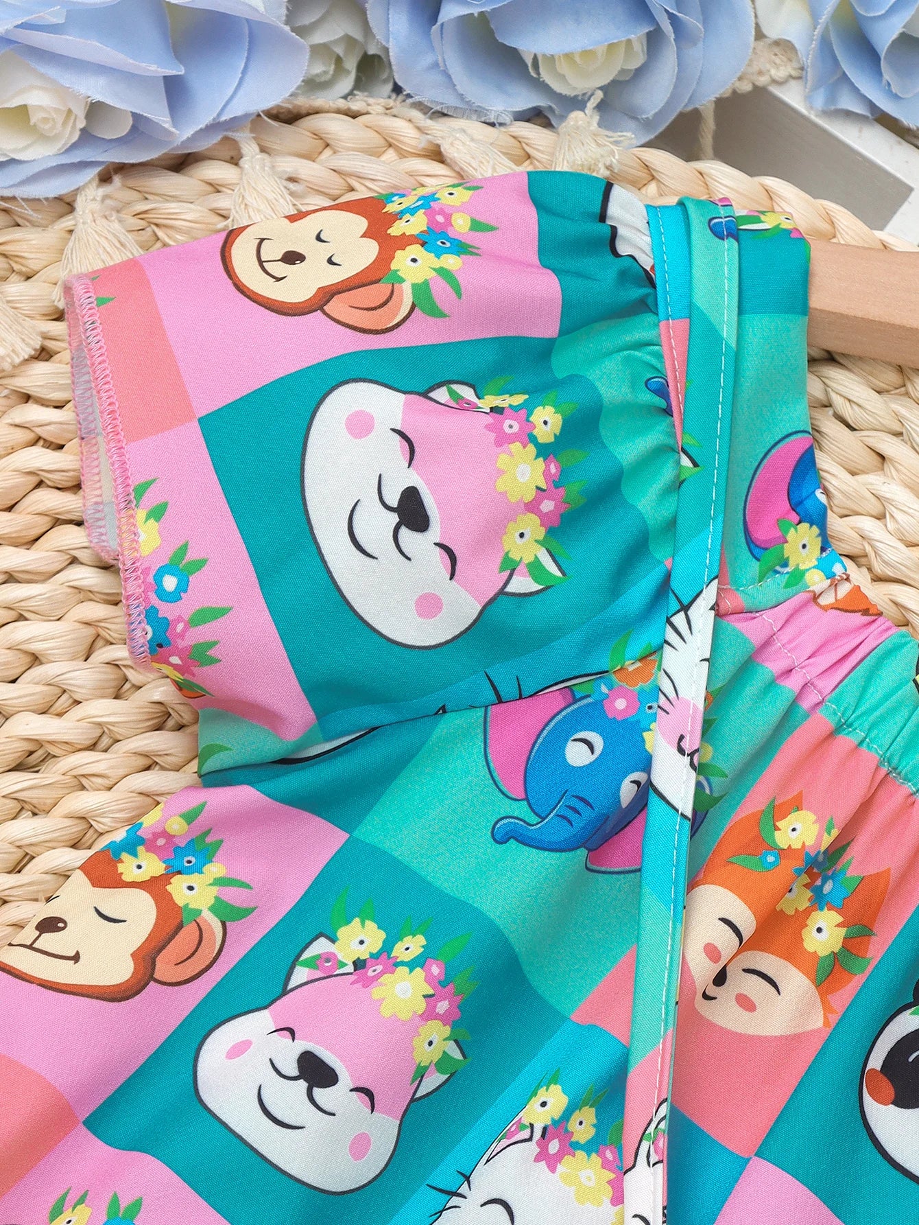 Vestido Infantil “Amiguinha Fashion” – Com Bolsa de Ombro Estampa Animal