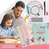 KIT com 4 Cadernos de Caligrafia Mágicos Reutilizáveis