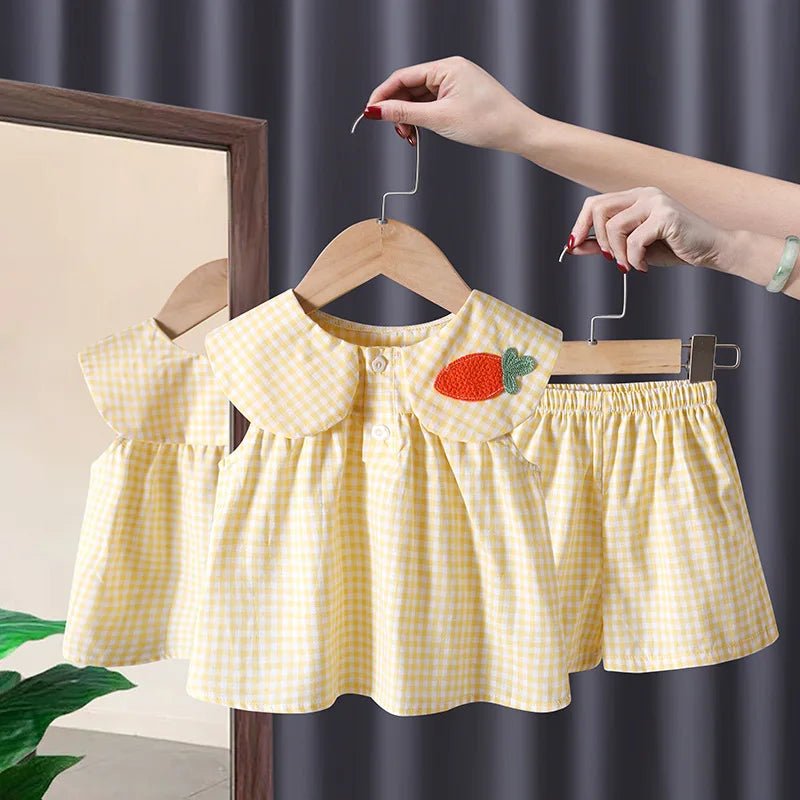 Conjunto Alice Xadrez com Bordado