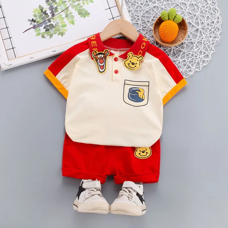 Conjunto Davi – Camiseta Polo + Shorts com Estampa Divertida