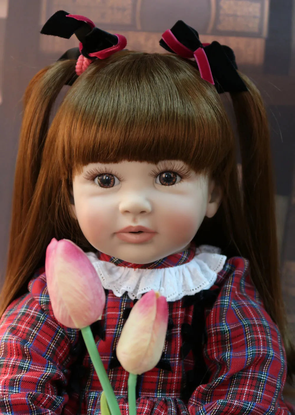 Boneca Reborn Menina 60cm – Bebê Toddlers Realista, Grande, Silicone Vinyl, Princesa com Corpo de Pano e Cabelo Macio