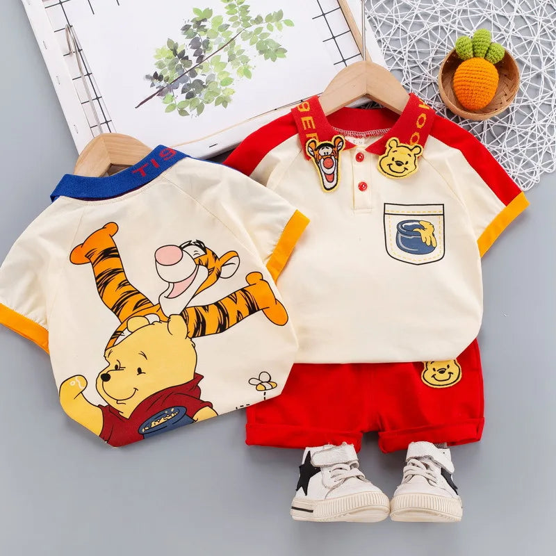 Conjunto Davi – Camiseta Polo + Shorts com Estampa Divertida