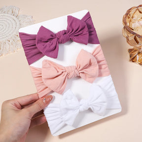 Kit 3 Peças de Faixas de Cabelo Tricotadas para Bebês – Turbante Elástico para Meninas e Crianças