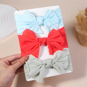 Kit 3 Peças de Faixas de Cabelo Tricotadas para Bebês – Turbante Elástico para Meninas e Crianças