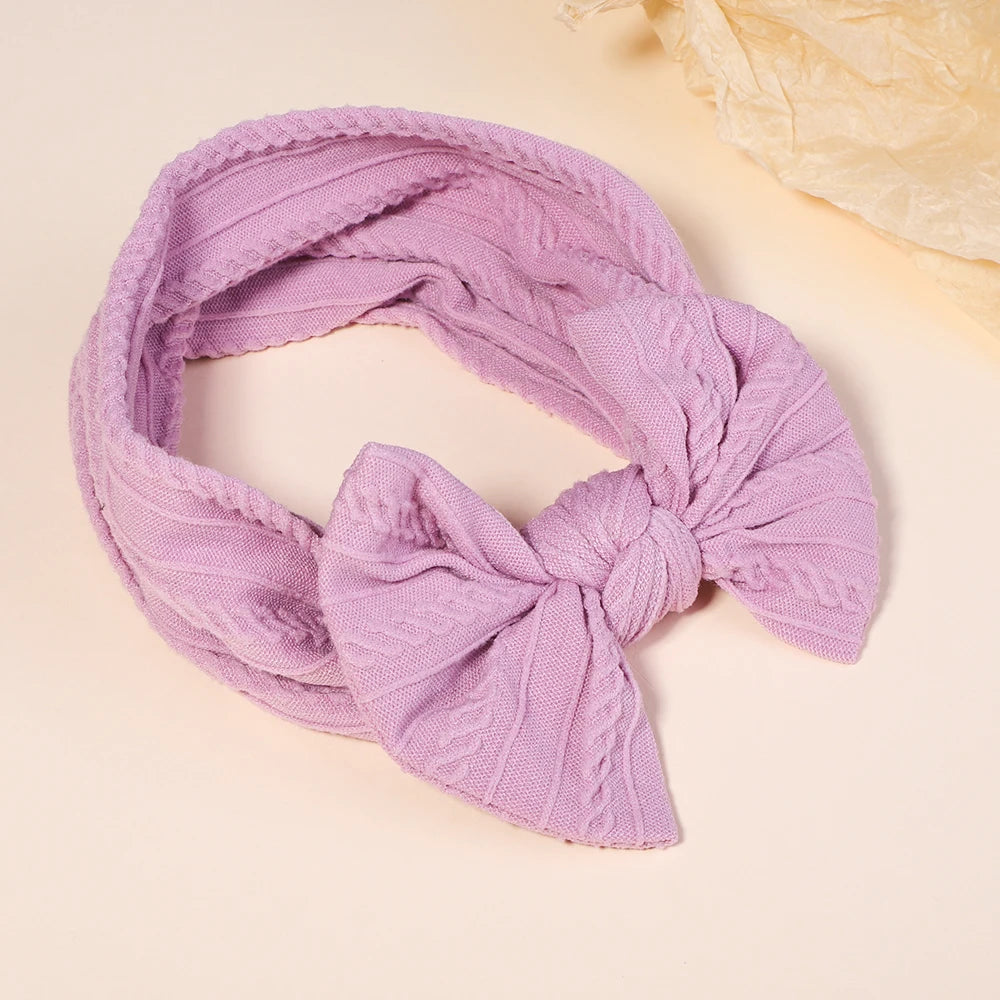 Kit 3 Peças de Faixas de Cabelo Tricotadas para Bebês – Turbante Elástico para Meninas e Crianças