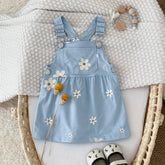 Vestido Infantil com Alças e Bordado Floral – Poppy